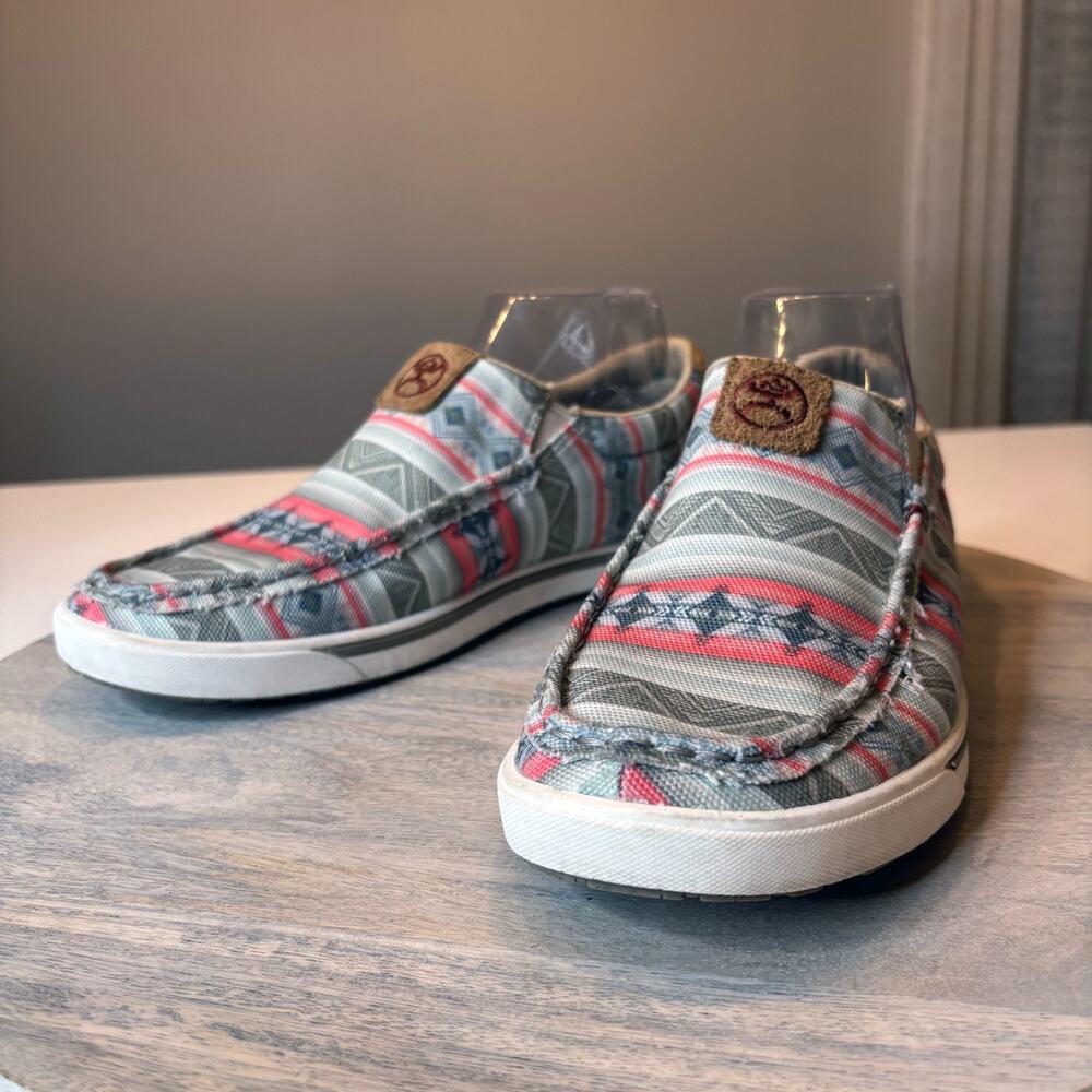 Twisted X Hooey WHYCO21 Aztec Canvas Slip On Loafer Shoes Women’s Size 8 M
